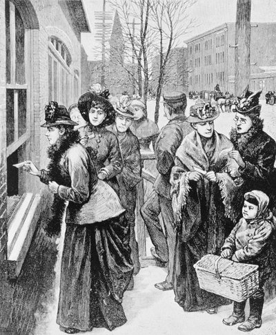 Women Lined Up to Participate in an Election by American School